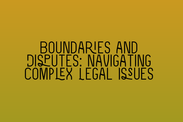 Boundaries and Disputes: Navigating Complex Legal Issues